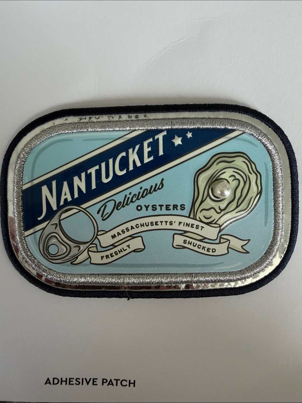 Stoney Clover Lane Nantucket Oyster Patch - Light Blue, Navy, Silver